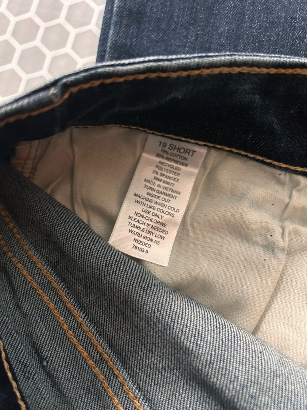 Arizona Straight-Leg Dark Indigo Jeans Size 19 Short - Picture 5 of 5